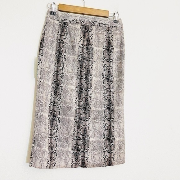 NWT Fate Zip Front Snake Print Skirt Women Size Small Color Black/Tan - Picture 2 of 6